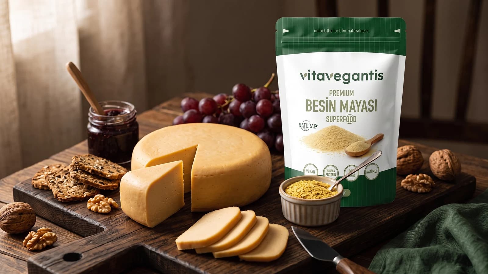 Dilimlenebilir Vegan Kaju Peyniri